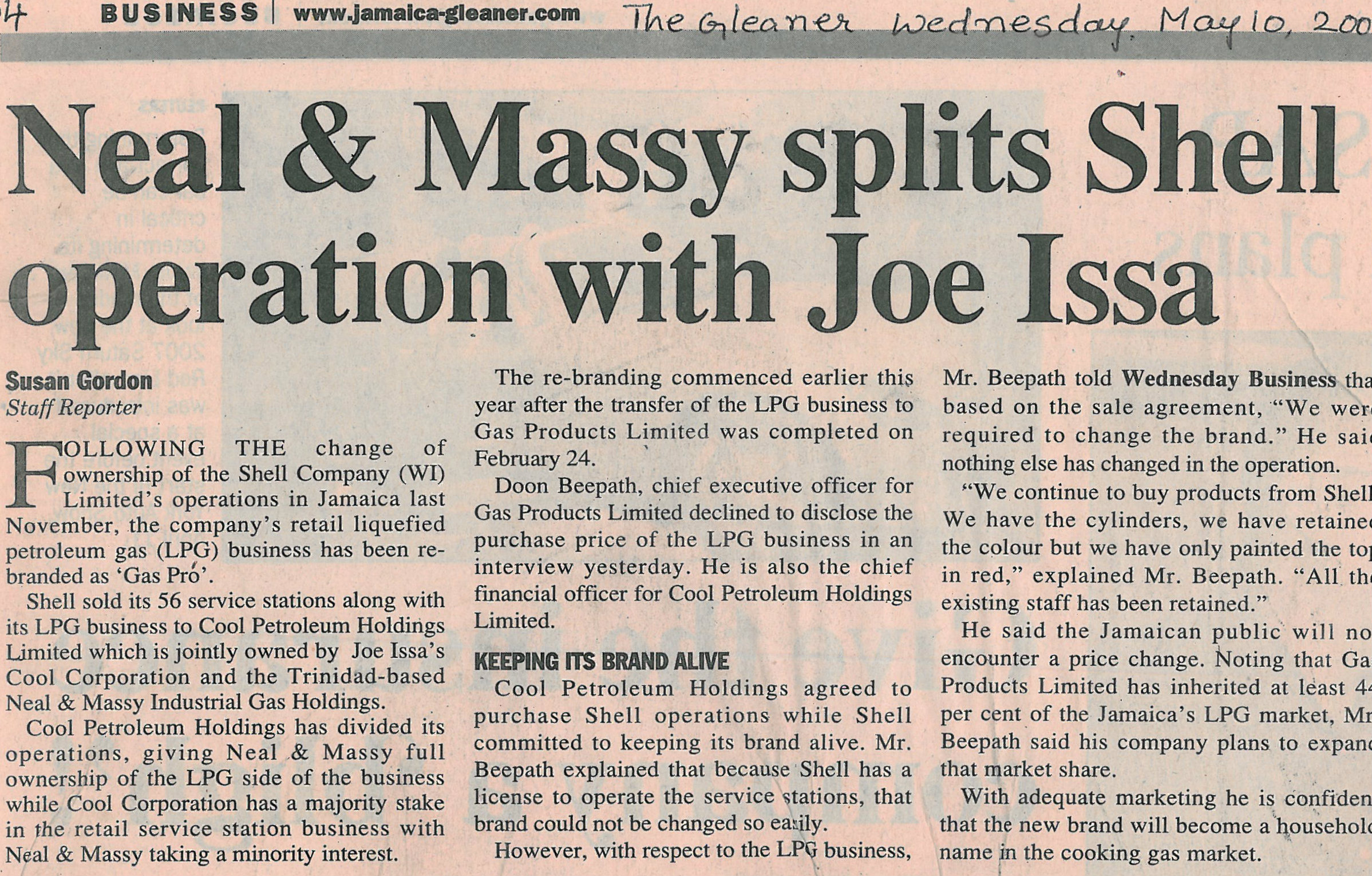 Neal & Massy splits Shell operation with Joe Issa