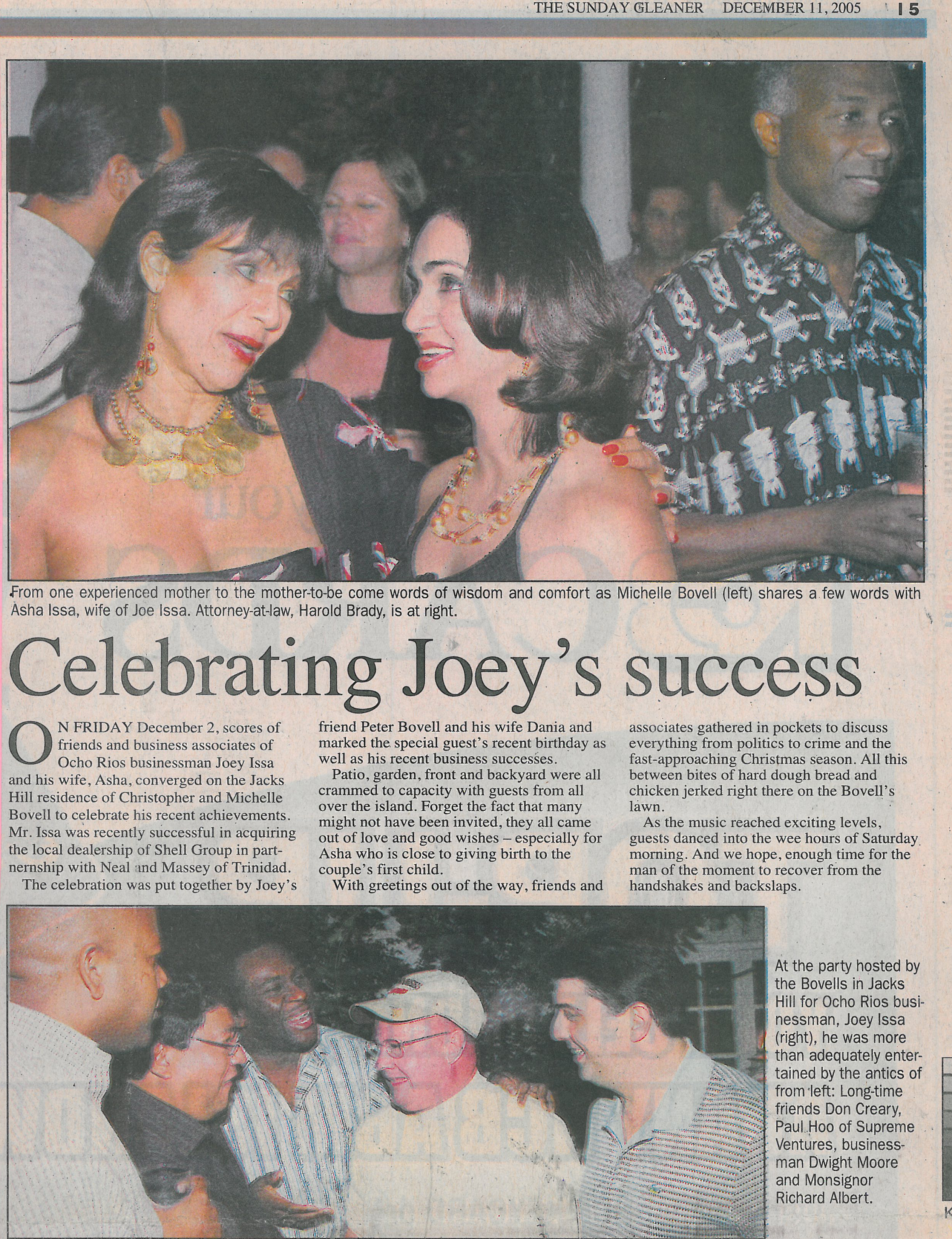 Celebrating Joey's Success