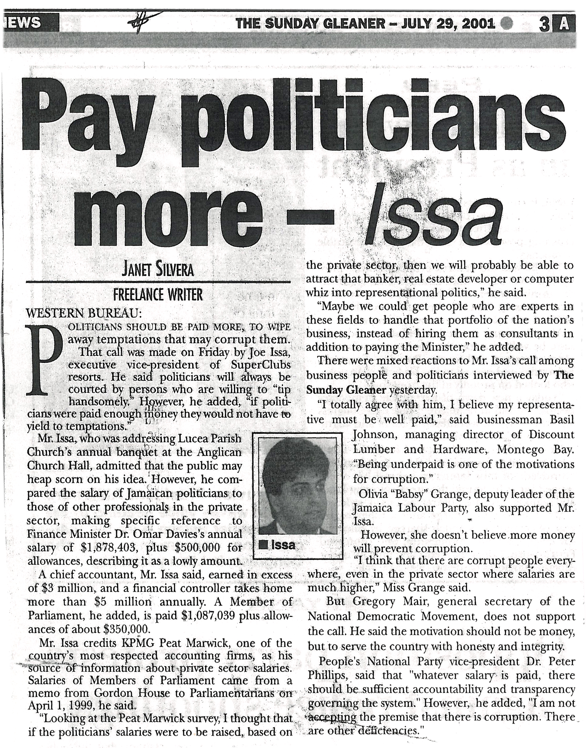 Pay Politicians More- Issa