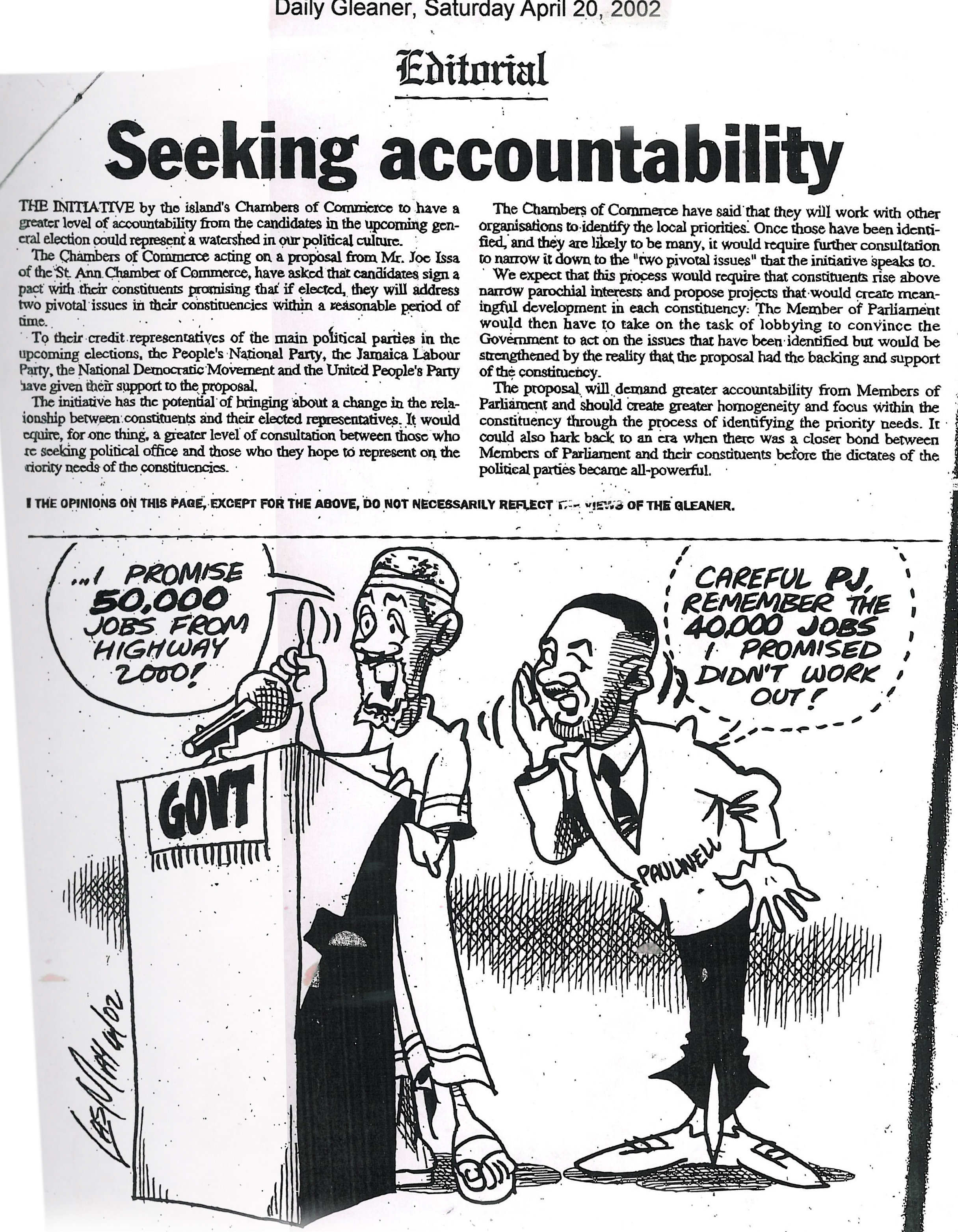 Seeking accountability