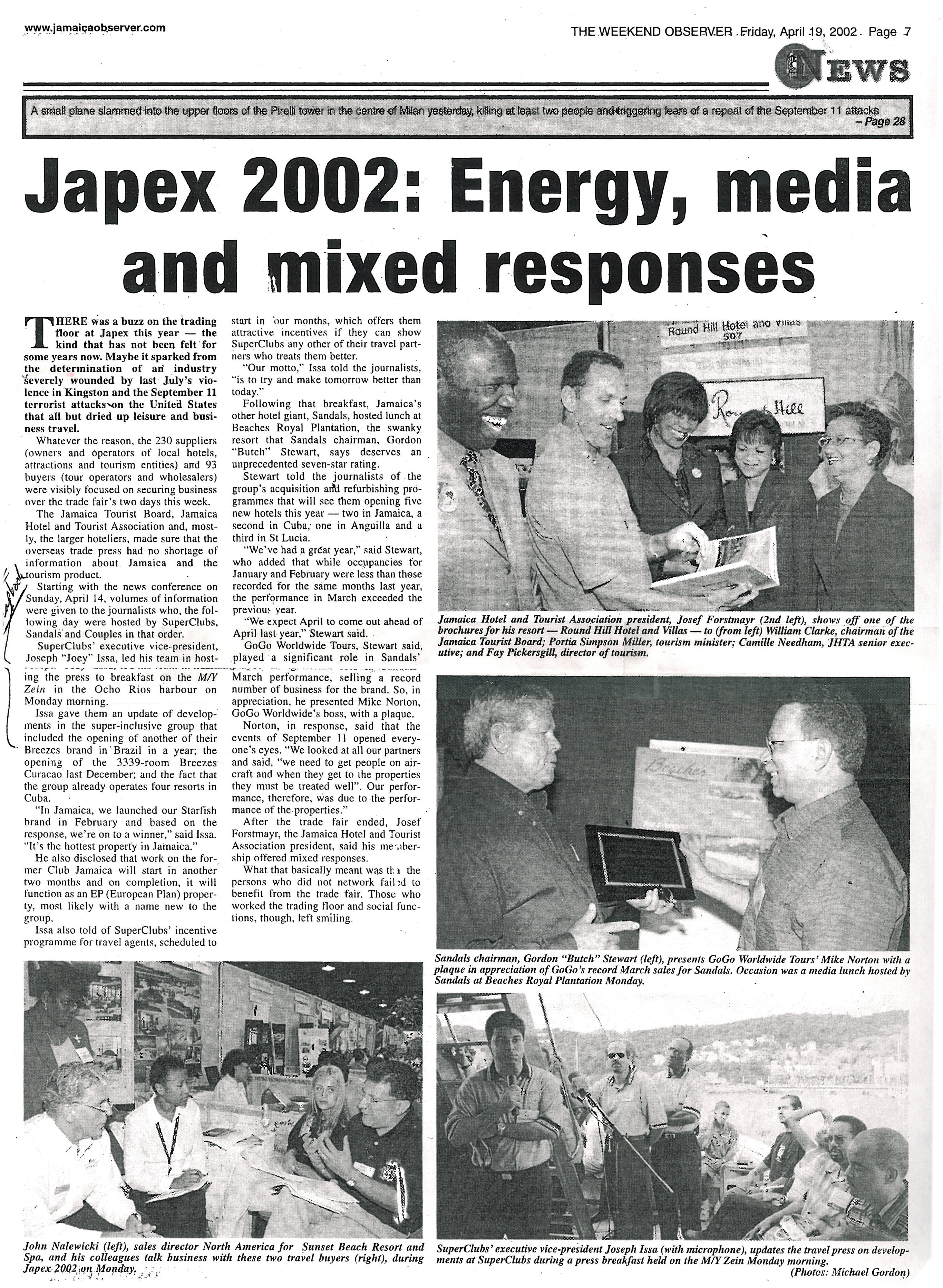 Japex 2002: Energy, media and mixed responses
