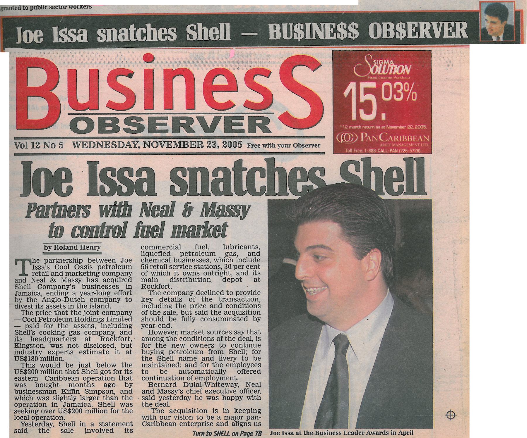 Joe Issa snatches Shell: Partners with Neal & Massy to control fuel market