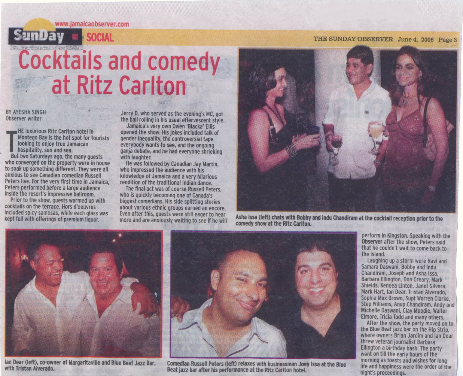 Cocktails and comedy at Ritz Carlton