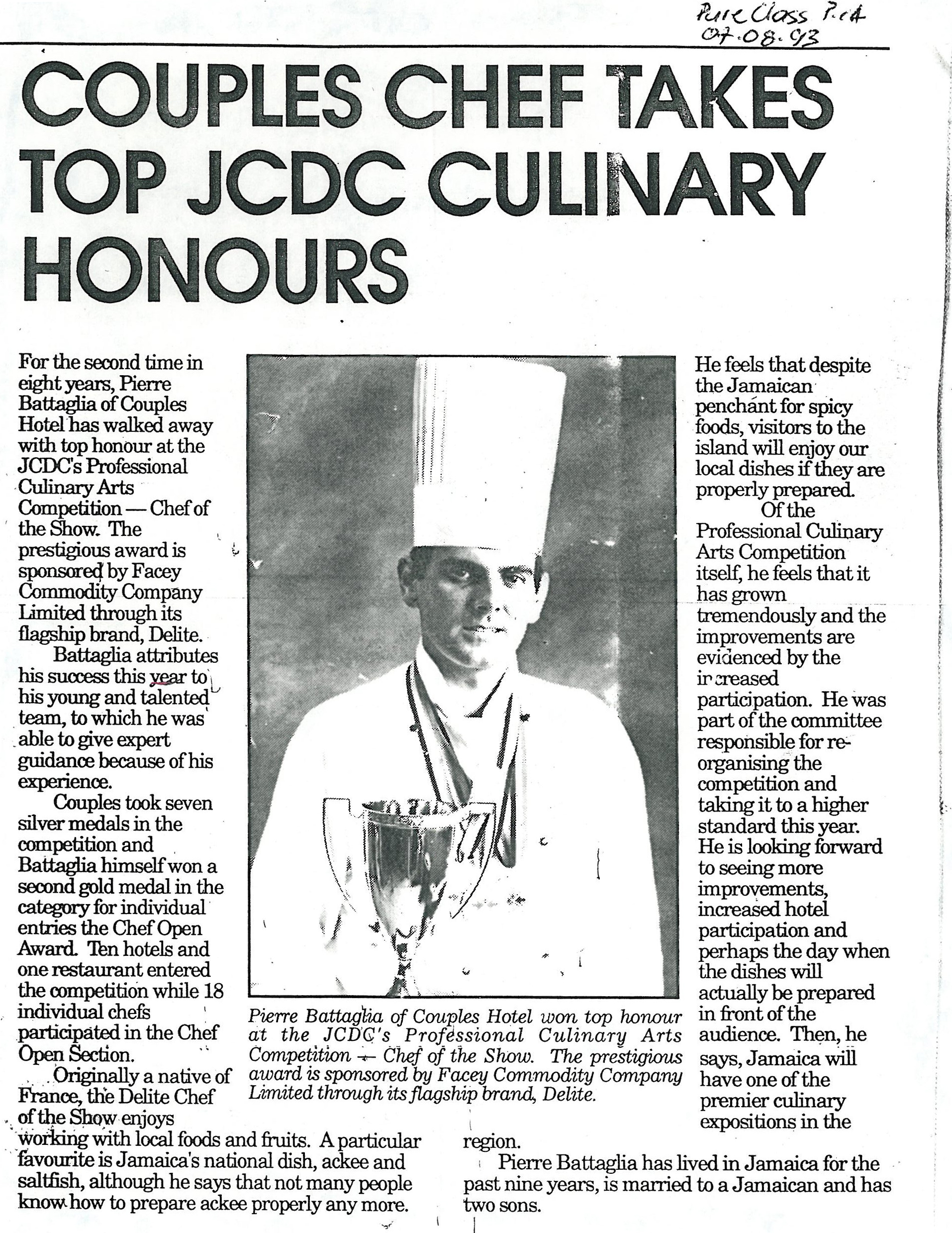 Couples chef takes top JCDC culinary honours