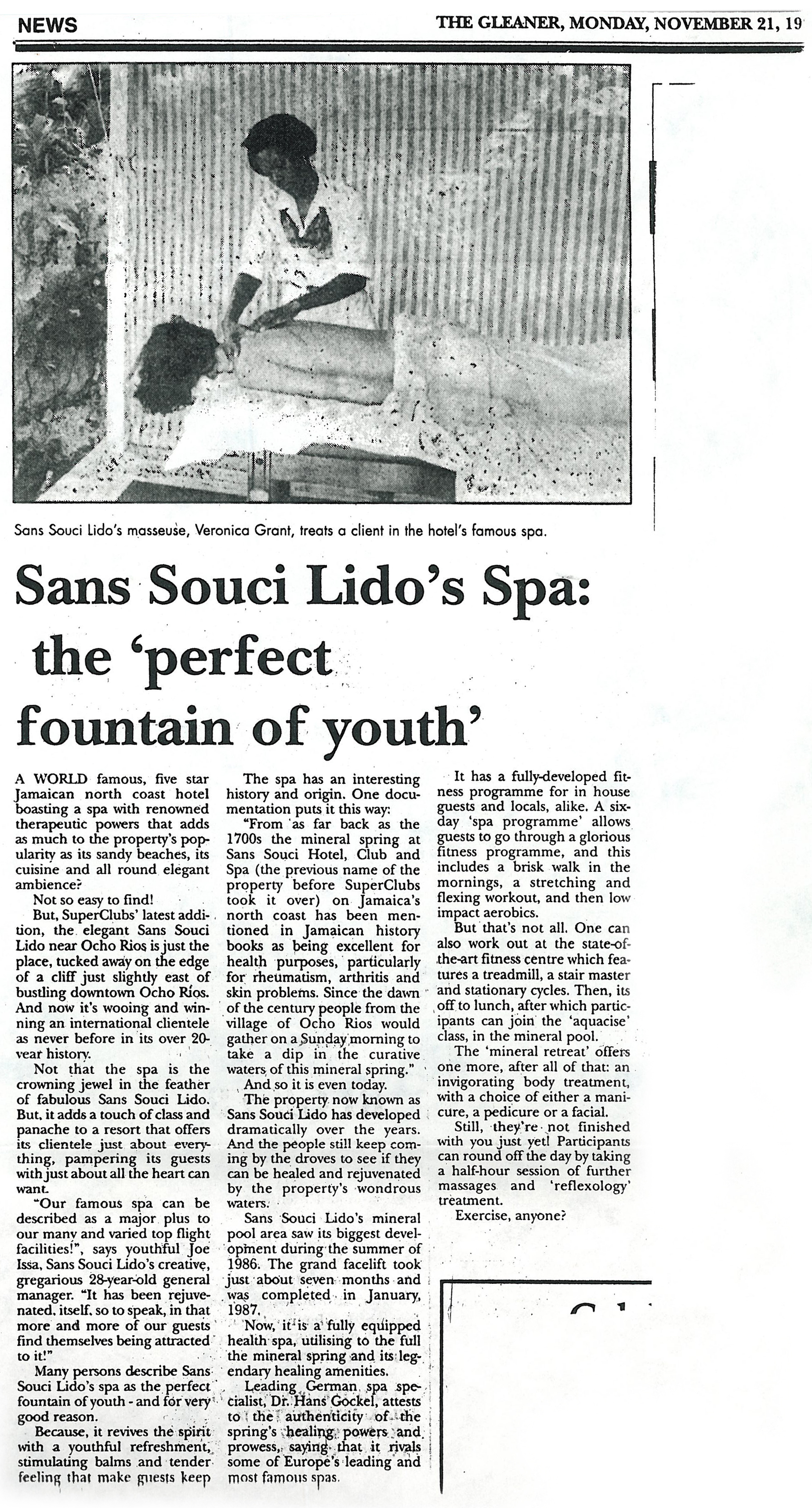 Sans Souci Lido's Spa: the 'perfect fountain of youth'