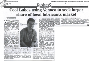 Cool Lubes using Venoco to seek larger share of local lubricants market